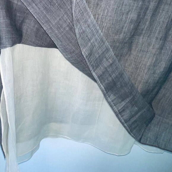 Nitya Womens Two Piece Set Jacket And Pants Suit Size 10 Gray Pure Cotton - Picture 14 of 16